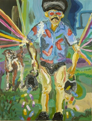 Sheila Rennick: Bomb Bean, oil on canvas, 50 x 40 cm | Sheila Rennick: A Dog’s Dinner | Friday 29 July – Tuesday 30 August 2011 | Hillsboro Fine Art
