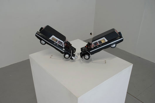 Alan Mongey: Inevitable Convertible, back form plastic and mixed media, 2011 | Occupy Space