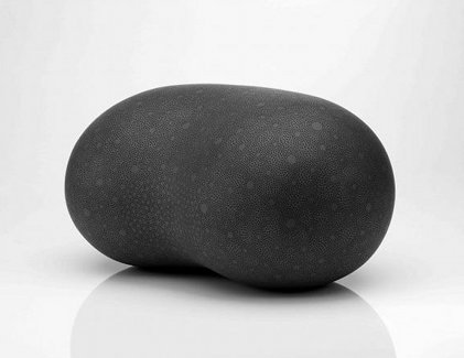 Frances Lambe: Sea Bean, ceramic stoneware, 38 x 23 x 19cm | Dubh: Dialogues in Black | Thursday 2 February – Thursday 15 March 2012 | Oliver Sears Gallery