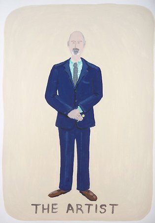 Andrew Vickery: The Artist, gouache on card, 37 x 26 cm | 50 Years – Modern Painting | Thursday 1 March – Saturday 31 March 2012 | Peppercanister Gallery
