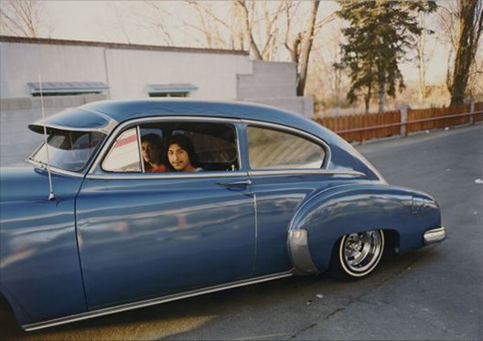 Meridel Rubenstein: Donaldo Valdez, El guique, ’49 Chevy, from “The Lowriders, Portraits from New Mexico,” 1980, Colour coupler print, 35.6 x 43.2 cm, @ Meridel Rubenstein | Conversations: Photography from the Bank of America Collection | Wednesday 22 February – Sunday 20 May 2012 | IMMA