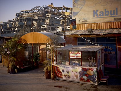 Simon Norfolk: Kabul 'Pizza Express' Restaurant behind the Municipal Bus depot, © Simon Norfolk | Burke + Norfolk: photographs from the war in Afghanistan | Friday 20 April – Saturday 30 June 2012 | Crawford Art Gallery