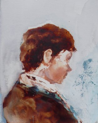 Jonathan Hunter: Boy (Araby) , oil on canvas, 25 x 20 cm | Jonathan Hunter: Tenebrae: Reflections on James Joyce’s Dubliners | Friday 25 May – Saturday 16 June 2012 | Hillsboro Fine Art