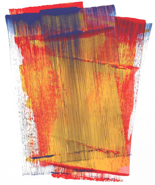 Ciarán Lennon: Acrylic Paint Drawing, Sept 2013, acrylic & aluminium pigment, 60 x 40cm | Ciarán Lennon | Friday 24 January – Friday 28 February 2014 | Peppercanister Gallery