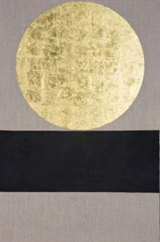 Patrick Scott: Meditation Painting 28, 2006, Gold leaf & acrylic on unprimed canvas, 122 x 81 cm, Collection Irish Museum of Modern Art, Donation, the artist, 2013 | Patrick Scott: Image Space Light | Sunday 16 February – Sunday 22 June 2014 | IMMA