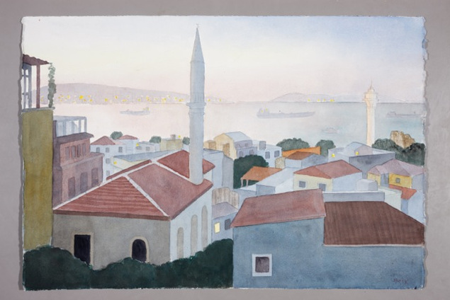 Stephen McKenna: Sultanahmet Istanbul, 38x57cm, 2008, watercolour, photo Denis Mortell | Stephen McKenna: Drawings & Watercolours 1974 – 2013 | Saturday 8 March – Sunday 20 April 2014 | Butler Gallery