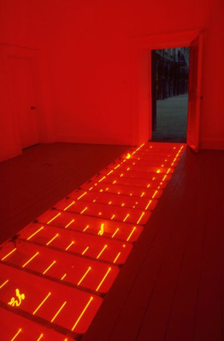 Vong Phaophanit: Line Writing, 1994, 6 rows of red neon with Laotian script, 700 x 150 cm, Collection Irish Museum of Modern Art, Purchase 1995 | Vong Phaophanit: Line Writing | Saturday 8 March – Sunday 11 May 2014 | IMMA