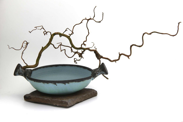 Magda Bethani: Bowl with Twisted Branch on Stone, 12 x 44 x 72cm | PORTFOLIO @ Solomon | Friday 30 January – Saturday 14 March 2015 | Solomon Fine Art