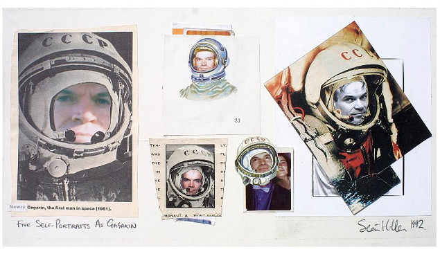 Seán Hillen: Five Self-portraits as Gagarin, 1992, photocollage, 19 x 36 cm | The National Self Portrait Collection of Ireland Additions | Thursday 19 February – Friday 3 April 2015 | Bourn Vincent Gallery