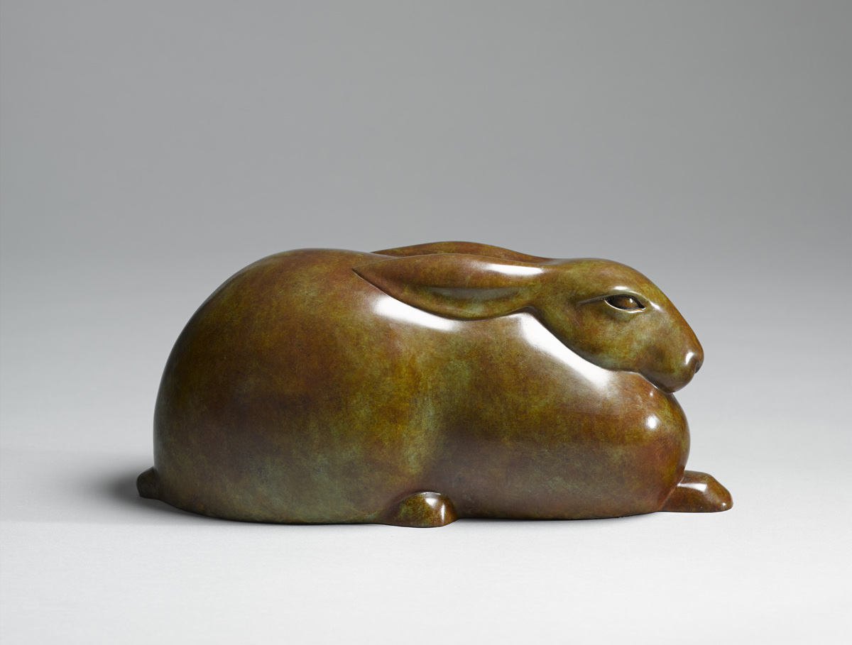 Peter Killeen: Bodhisattva Hare, bronze, edition of 7, 18x41x8cm | Peter Killeen: Jataka Tales | Friday 1 September – Saturday 23 September 2017 | Solomon Fine Art