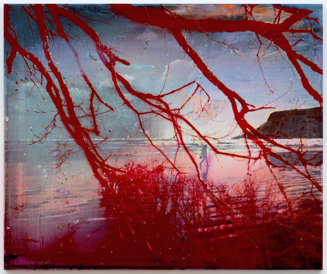 Elizabeth Magill: Red Bay, 2016, oil and silkscreen on canvas, 153 × 183 cm | Elizabeth Magill: Headland | Saturday 9 September – Sunday 22 October 2017 | Limerick City Gallery