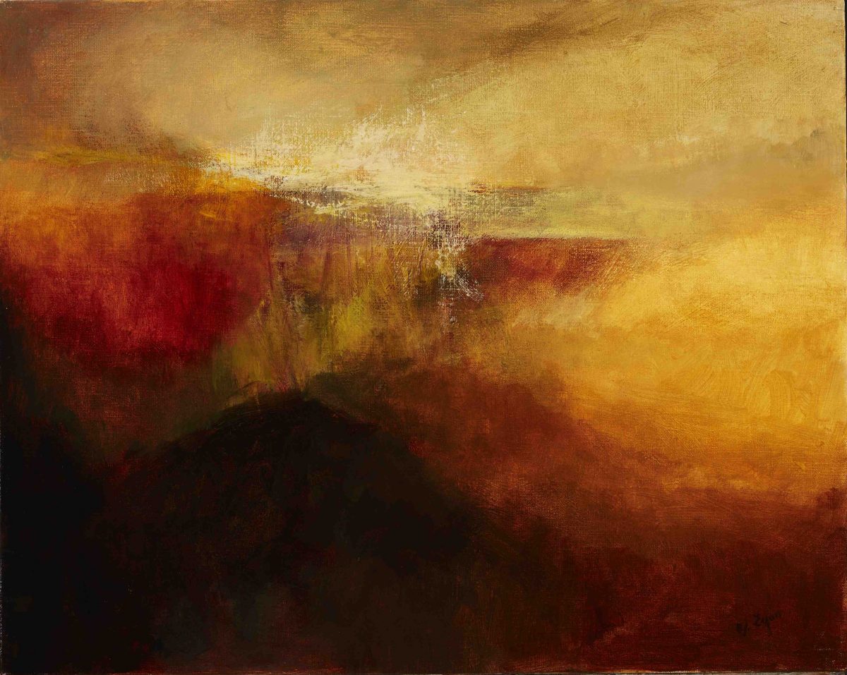 Margaret Egan: Sunset, 39 x 49 cm, acrylic on linen | Margaret Egan: A Slice of Life | Friday 29 September – Saturday 21 October 2017 | Solomon Fine Art
