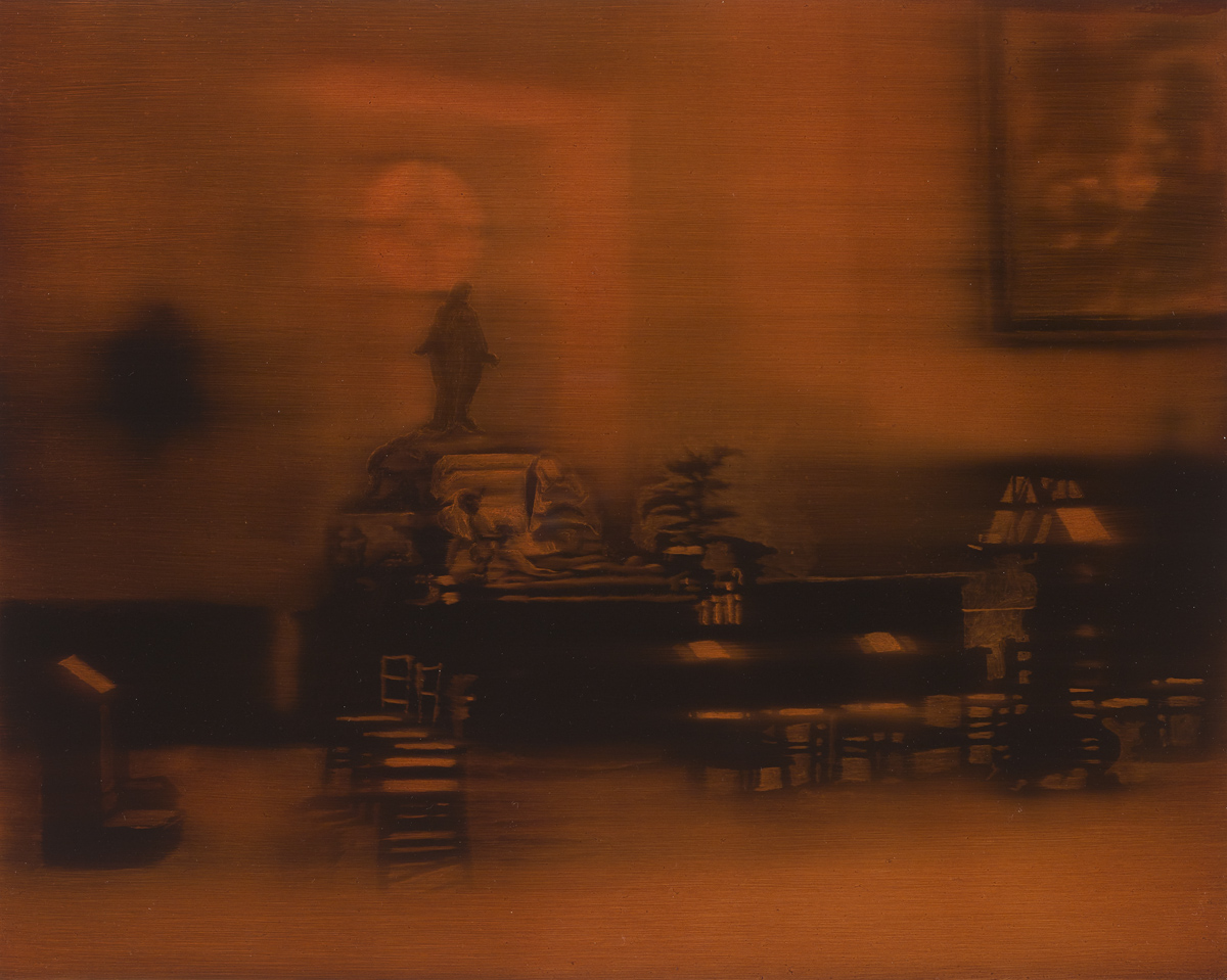 Paul Nugent: Untitled IV (Séance), oil on bord, 46 x 56cm (framed), 2017 | Paul Nugent: Obscura | Thursday 14 September – Saturday 14 October 2017 | Kevin Kavanagh