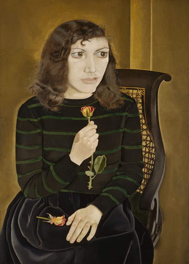 Girl with Roses / 1947-48 (oil on canvas) /  Freud, Lucian (1922-2011) / British Council, London, UK /  © The Lucian Freud Archive /  Bridgeman Images | Life above Everything | Friday 28 June 2019 – Sunday 19 January 2020 | IMMA