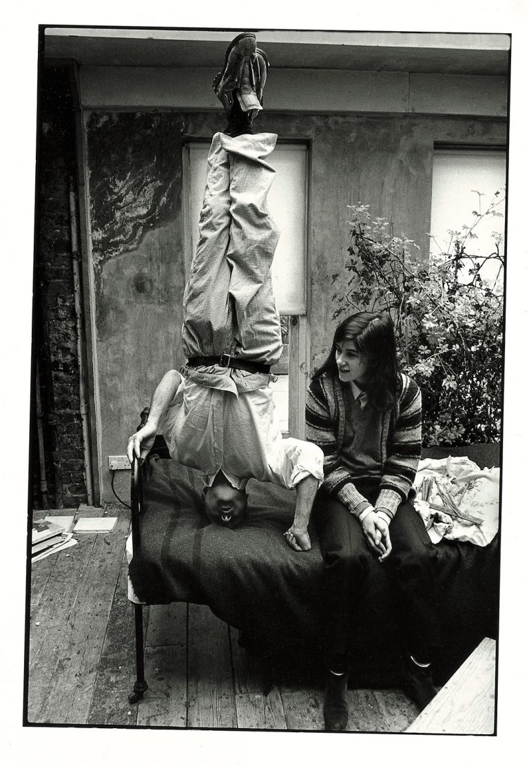 Lucian Freud standing on his head, with daughter Bella, in his studio, circa 1986. © Estate of Bruce Bernard, courtesy of Virginia Verran | IMMA Collection Freud Project, 2016 – 2021 | Friday 21 October 2016 – 2021 | IMMA Lucian Freud standing on his head, with daughter Bella, in his studio, circa 1986. © Estate of Bruce Bernard, courtesy of Virginia Verran | IMMA Collection Freud Project, 2016 – 2021 | Friday 21 October 2016 – 2021 | IMMA
