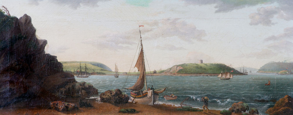 Unknown artist, View of Cork Harbour from Rostellan, Inisbeg Island, 1809. © Collection Crawford Art Gallery, Cork | Statio Bene: Art and Ireland’s Maritime Haven | From 28 March 2020; in venue 10 May 2021 – Sunday 23 May 2021 | Crawford Art Gallery