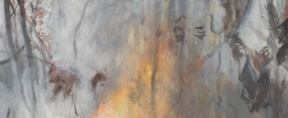 Bernadette Kiely, A hopeless struggle with the elements i, oil on canvas, 70 x 100 cm