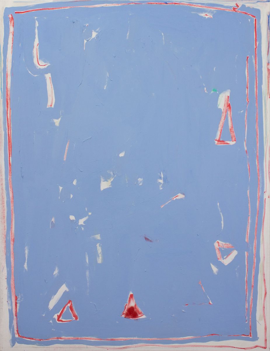 Carlos Pesudo, Fireworks in the morning, oil, enamel and marker on canvas, 130 x 90cm | Carlos Pesudo: Zero space | Saturday 13 February – Saturday 6 March 2021 | Kevin Kavanagh