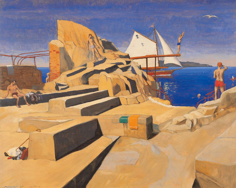 Harry Aaron Kernoff, The Forty Foot, Sandycove, 1940. © The Artist’s Estate. | ODYSSEYS | Saturday 22 January – Sunday 3 April 2022 | Crawford Art Gallery