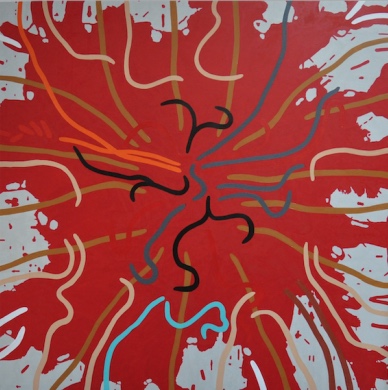 Samuel Walsh, The Battle, 2020, acrylic and oil on canvas, 150 x 150cm, image courtesy of the artist. | Samuel Walsh: The Odyssey | Friday 18 February – Sunday 27 March 2022 | Royal Hibernian Academy