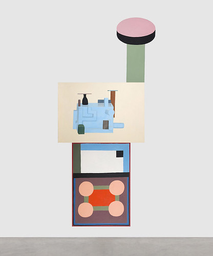 Nathalie Du Pasquier, Top, 2022, oil on paper, 3 modules, 240 x 100 cm / 94.5 x 39.4 in total | Nathalie Du Pasquier: Twice in Dublin | Friday 2 September – Saturday 8 October 2022 | Kerlin Gallery