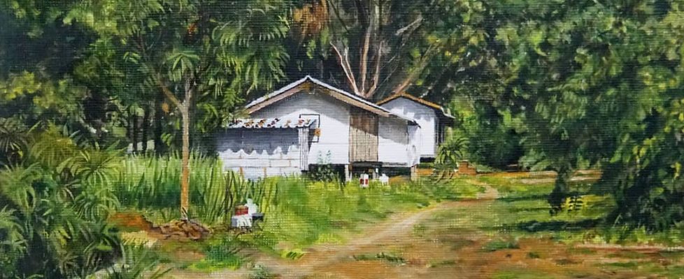 Koh Mak Huts 18 x 24 cm oil on paper 2020