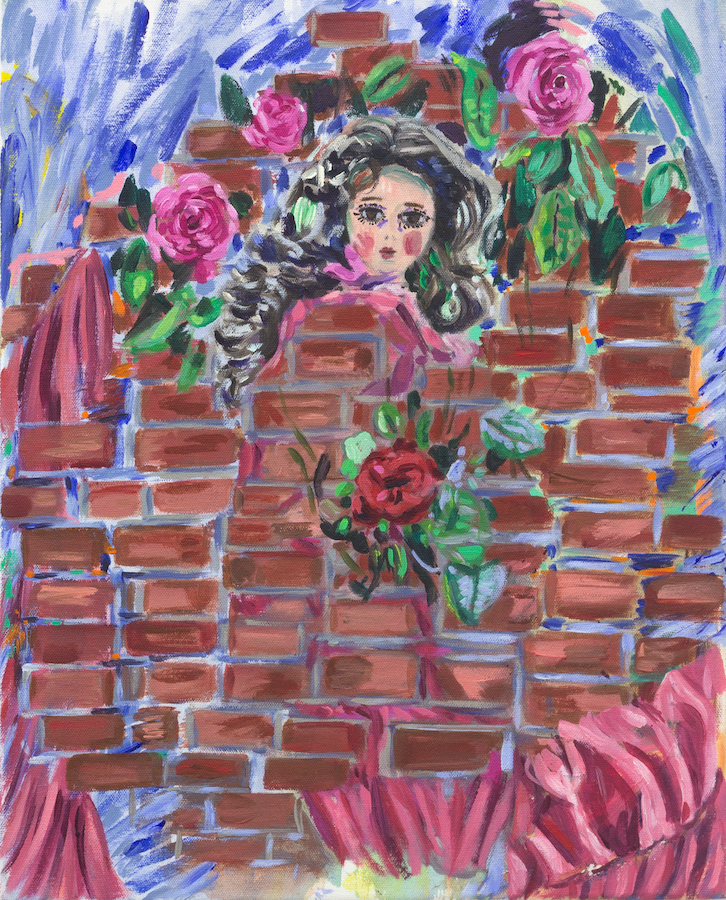 Gemma Browne, Wallflowers, 2022, acrylic on canvas, 50 x 40 cm | Gemma Browne: Wallflowers | Thursday 2 March – Saturday 25 March 2023 | Kevin Kavanagh