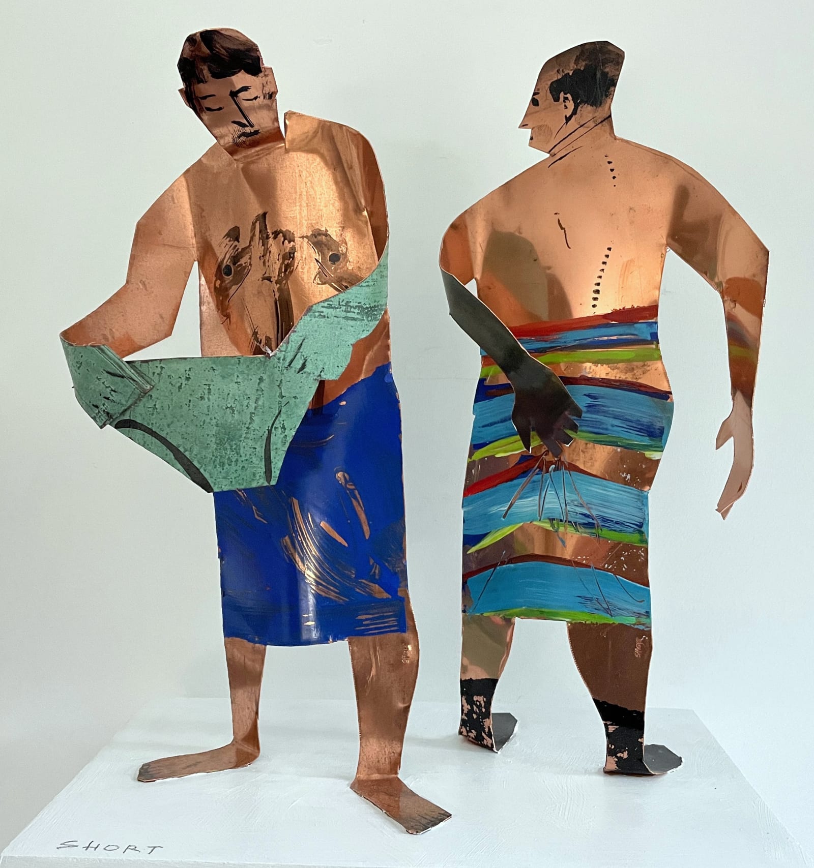 John Short: Two Bathers, Male, copper and steel | John Short: New Works in 2D and 3D | Thursday 9 March – Saturday 1 April 2023 | Solomon Fine Art