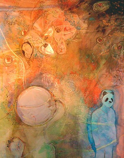 Vanessa Marsh: And then there was one, 2010, mixed media on canvas 41×51 cm | Vanessa Marsh: Nature’s Second Course | Thursday 14 October  – Saturday 23 October 2010 | Stone Gallery