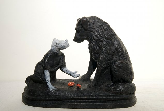 Janet Mullarney: Se fosse così_if it was like this, 2007, Bronze 9 x 17 x 13cm, Glass 21 x 3 x 16, Photography T. Perissi | Winter Programme at the RHA | Friday 19 November  – Wednesday 22 December 2010 | Royal Hibernian Academy