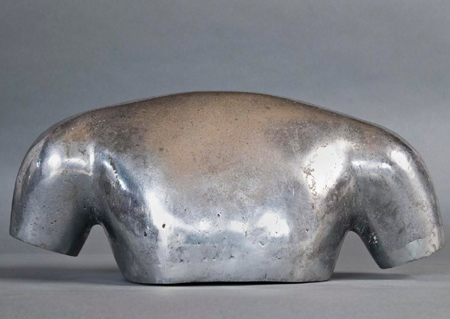 Janet Mullarney: Rishabadev, 2010, aluminium, edition of 3, 32 x 16 x 10cm. Photo by T. Perissi. | Janet Mullarney: things done | Friday 19 November  – Wednesday 22 December 2010 | Taylor Galleries