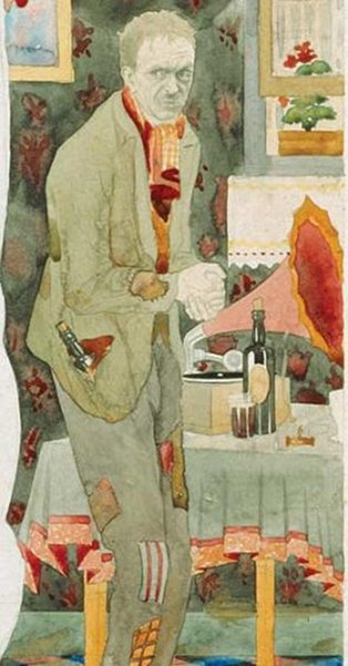 Harry Clarke: Juno and The Paycock, c. 1927, watercolour and pencil on board, 46 x 18.5 cm Courtesy Dublin City Gallery The Hugh Lane | The Geneva Window | Thursday 27 January  – Saturday 26 February 2011 | The LAB