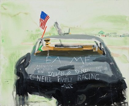 Brian Maguire: O’Neill Family Racing, 2011, acrylic on linen, 60 x 73 cm / 23.6 x 28.7 in | Brian Maguire: Notes on 14 Paintings | Friday 8 April  – Saturday 14 May 2011 | Kerlin Gallery