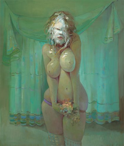 Lisa Yuskavage: PieFace, 2008, Oil on linen, 121.9 x 102.2 cm, courtesy the artist and David Zwirner, New York | Dublin Contemporary 2011 at the RHA | Wednesday 7 September  – Monday 31 October 2011 | Royal Hibernian Academy