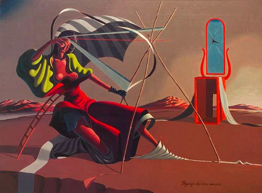 Colin Middleton: Paysage des Reves Mauvais, oil on canvas, 48 x 61cm, 1940. Private Collection | The Surreal in Irish Art | Friday 23 September  – Wednesday 2 November 2011 | Highlanes Gallery