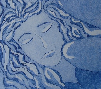 Marysia: Diva in Blue, Etching | Irish-Polish Society Annual Art Exhibition | Thursday 22 September  – Sunday 16 October 2011 | 