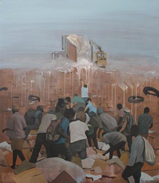 Bartosz Kolata: The Raft of the Medusa, oil on canvas, 150/130cm, 2011 | Winter Open Show | Saturday 12 November  – Saturday 10 December 2011 | Rua Red