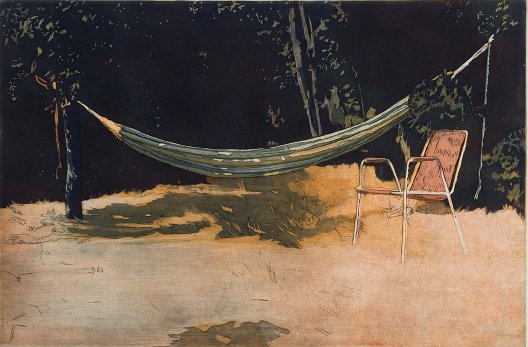 Colin Martin: Hammock, Etching, Edition of 50, 62 x 80 cm | Black Church Print Studio Fundraiser | Draw 2011 | Black Church Print Studio