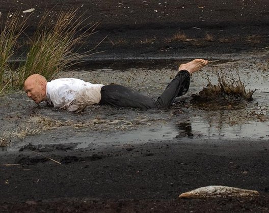 Nigel Rolfe: Into the Mire, production still, 2011 | A Rocky Road | Friday 18 November 2011  – Saturday 14 January 2012 | Crawford Art Gallery