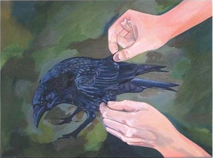 Sarah Standing: Crow, acrylic on canvas | Going Solo: Sarah Standing | Thursday 1 December  – Thursday 22 December 2011 | Solstice Arts Centre