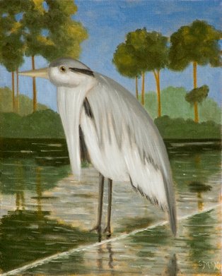 Stephen McKenna: Heron, 2002 - 2011, oil on canvas, 50 x 40 cm | Barrie Cooke, Dorothy Cross, David Godbold, Stephen McKenna, Elizabeth Magill, Paul Winstanley | Friday 2 December 2011  – Saturday 14 January 2012 | Kerlin Gallery