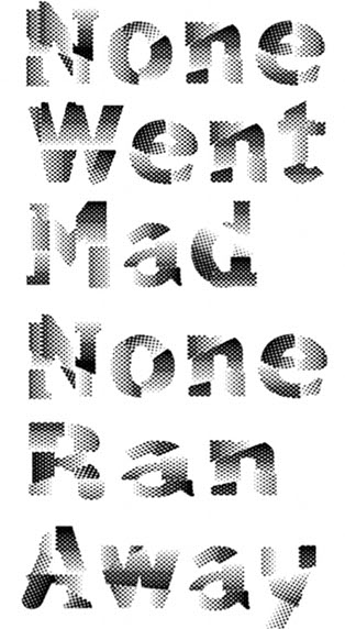 None Went Mad . . . None Ran Away | Saturday 21 January  – Saturday 18 February 2012 | Rubicon Gallery