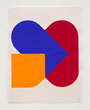 Richard Gorman: Chop Orange, 2011, gouache on handmade echizen kozo washi paper, 63 x 49 cm  | Richard Gorman: Kozo | Friday 20 January  – Saturday 25 February 2012 | Kerlin Gallery