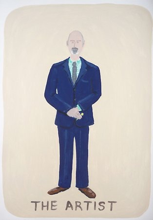 Andrew Vickery: The Artist, gouache on card, 37 x 26 cm | 50 Years – Modern Painting | Thursday 1 March  – Saturday 31 March 2012 | Peppercanister Gallery