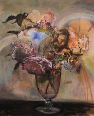 Margaret Corcoran: Embarking for HyBrazil  / Les Trois Cousines, 2012, 60 x 50 cm, oil on linen | Margaret Corcoran: How to Spend it – Love, Time and the Universe | Thursday 16 February  – Saturday 17 March 2012 | Kevin Kavanagh