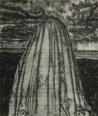 Gary Coyle: Haunted, charcoal on paper, 129 x 90 cm, 2012 | Gary Coyle: Hello Darkness | Friday 1 June  – Saturday 30 June 2012 | Kevin Kavanagh