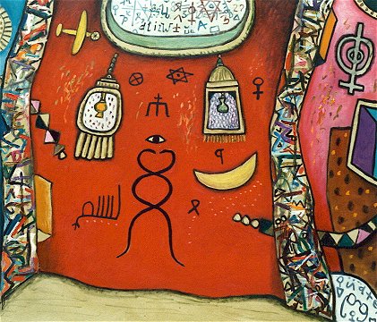 Alan Davie: Il Mago study No. 16, oil on canvas, 1987, 102 x 122 cm | Summer Exhibition | Friday 27 July  – Saturday 25 August 2012 | Hillsboro Fine Art