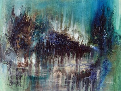 Richard Kingston: Canal, c.1959, oil on board  | Littoral Ground |    until 12 September | Crawford Art Gallery