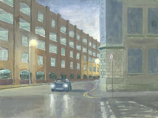 Eithne Jordan: Car Park III, 2011, gouache on paper, 18 x 24cm | Eithne Jordan | Saturday 3 November  – Saturday 8 December 2012 | Rubicon Gallery