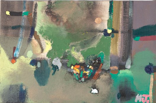Merlin James: Untitled, 2012, acrylic on canvas, 33 x 50 cm | Merlin James | Friday 19 October  – Saturday 24 November 2012 | Kerlin Gallery